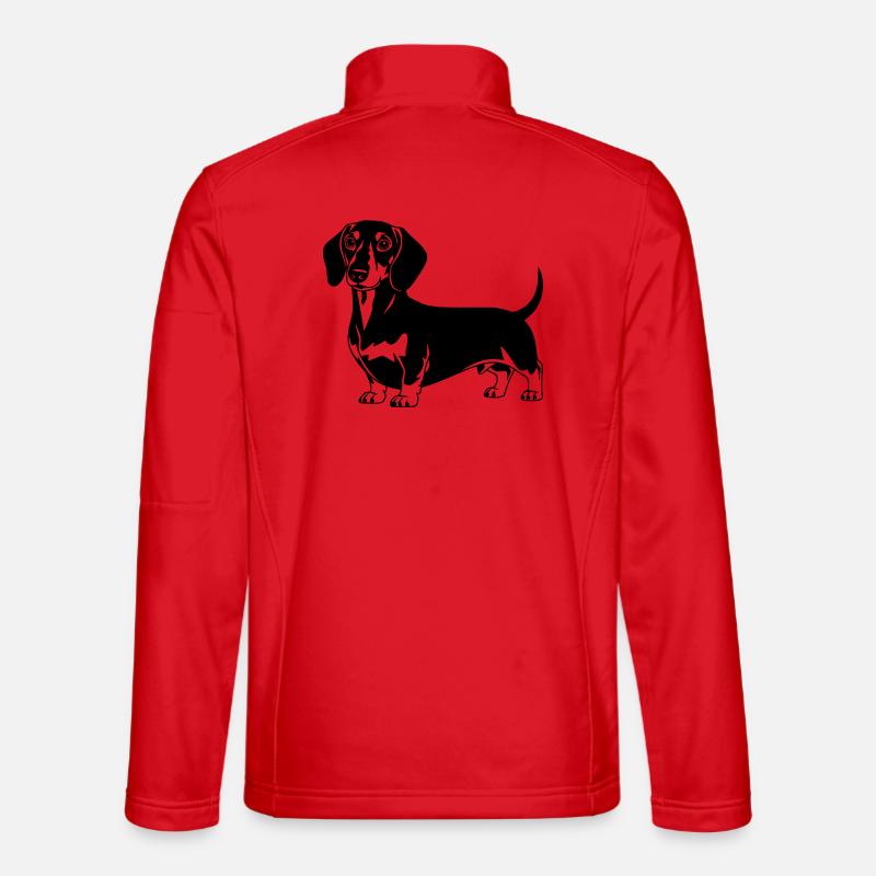 Dachshund - Unisex Softshell Jacket - red