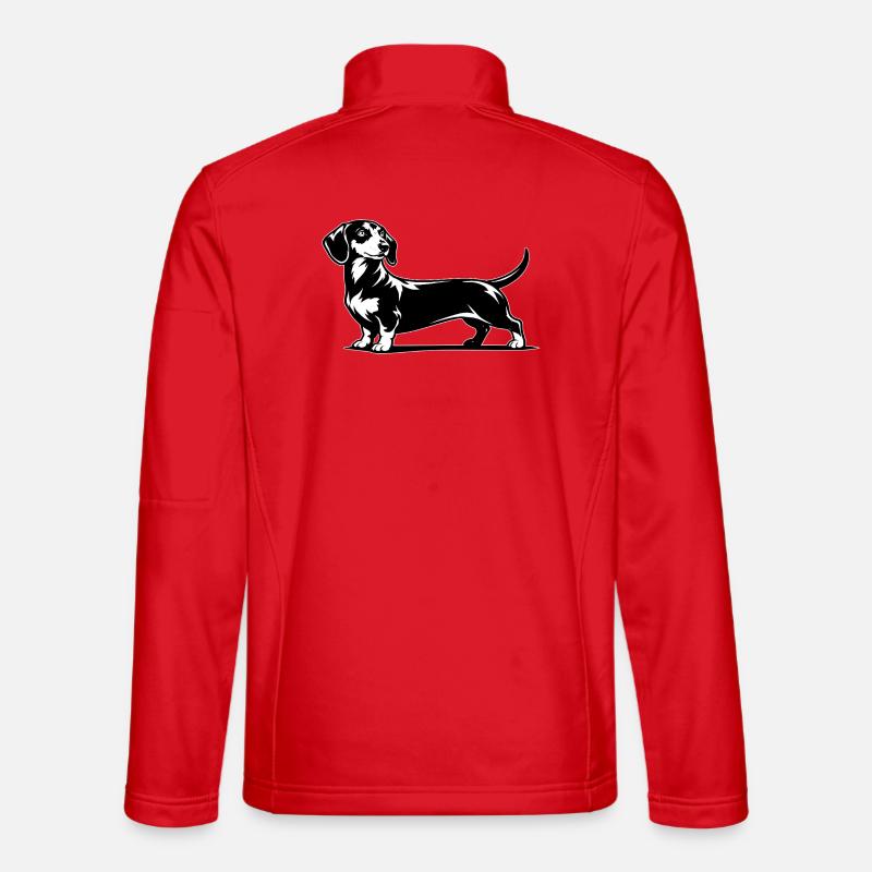 Dachshund - Unisex Softshell Jacket - red