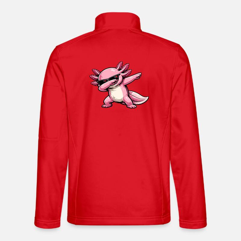 Dabbing Axolotl - Unisex Softshell Jacket - red