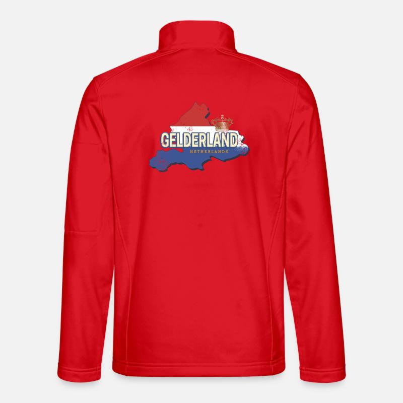 Gueldre Carte rétro des Pays-Bas Veste en tissu softshell Unisexe