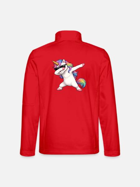 Dabbing Einhorn - Unisex Softshelljacke - Rot