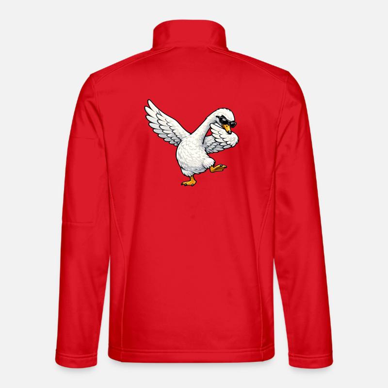Dabbing Schwan - Unisex Softshelljacke - Rot