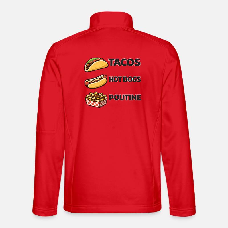 Tacos Hot Dogs Poutine - Unisex Softshell Jacket - red