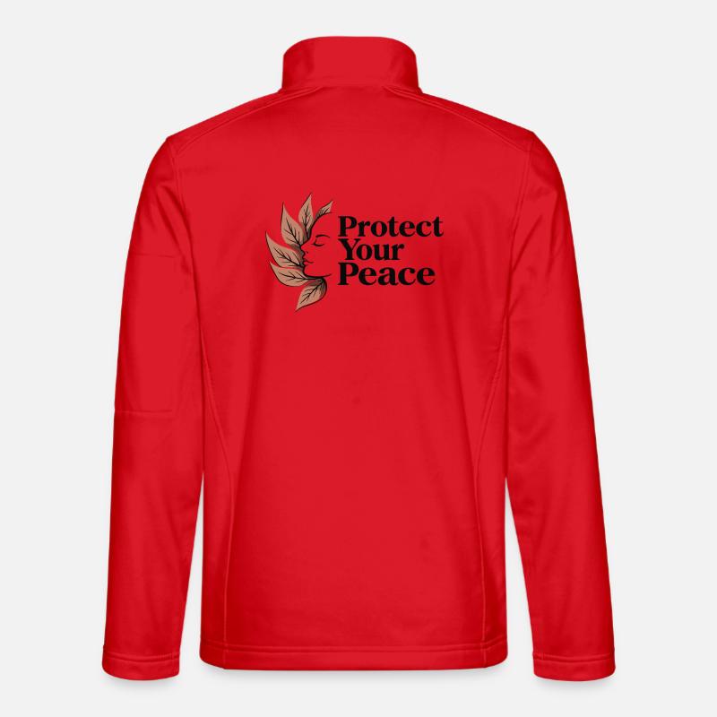 Protect Your Peace Mindfulness and Calm - Unisex Softshell Jacket - red