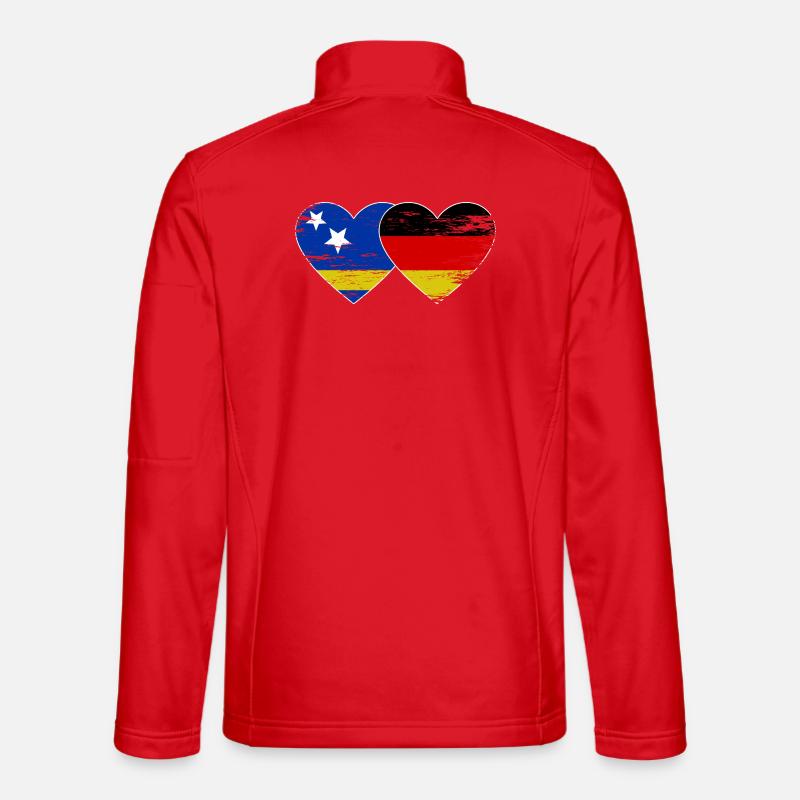 Curacao Germany flag heart used - Unisex Softshell Jacket - red