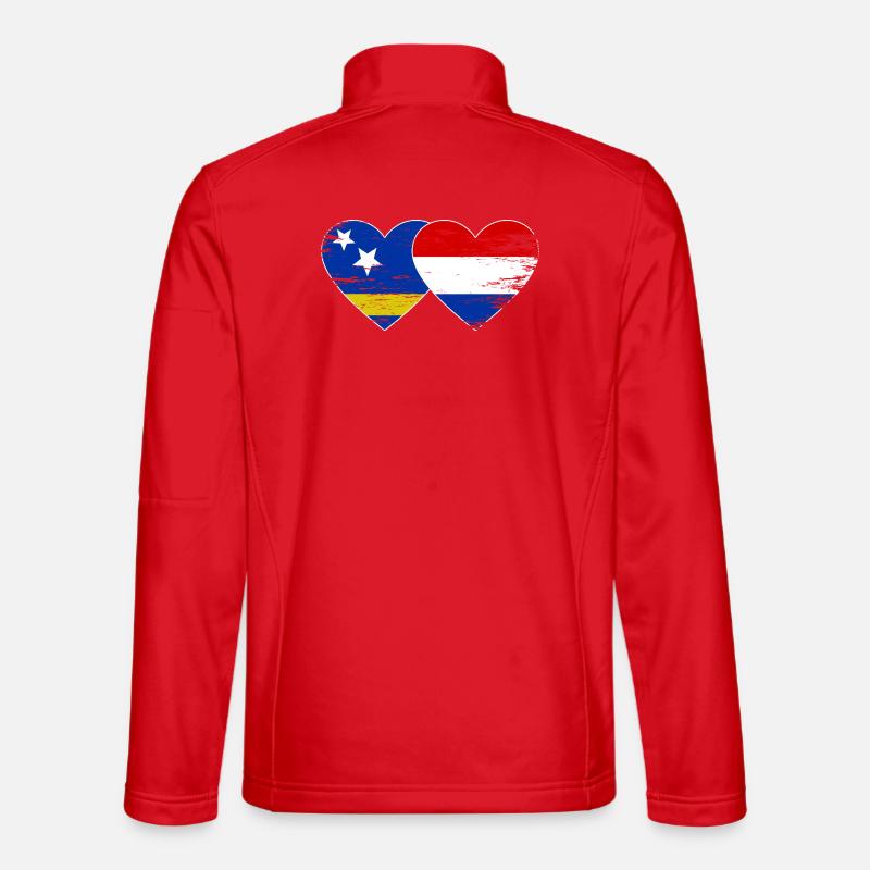 Cœur du drapeau de la Hollande de Curaçao utilisé Veste en tissu softshell Unisexe