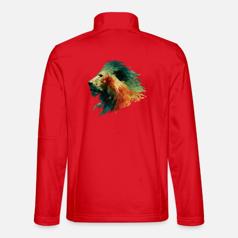 Löwenkopf Wasserfarbe Unisex Softshelljacke