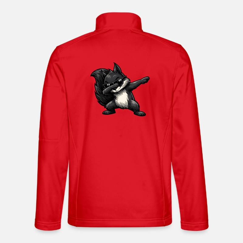 Dabbing Schwarzes Eichhörnchen - Unisex Softshelljacke - Rot