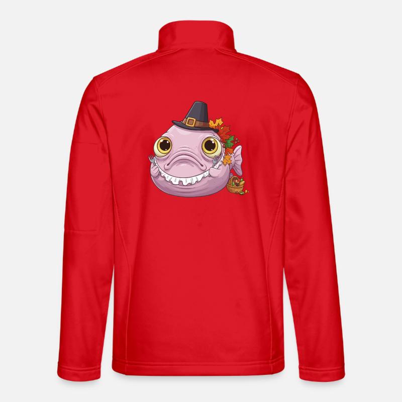 Lustiger Blobfisch - Herbst und Erntedank - Unisex Softshelljacke - Rot