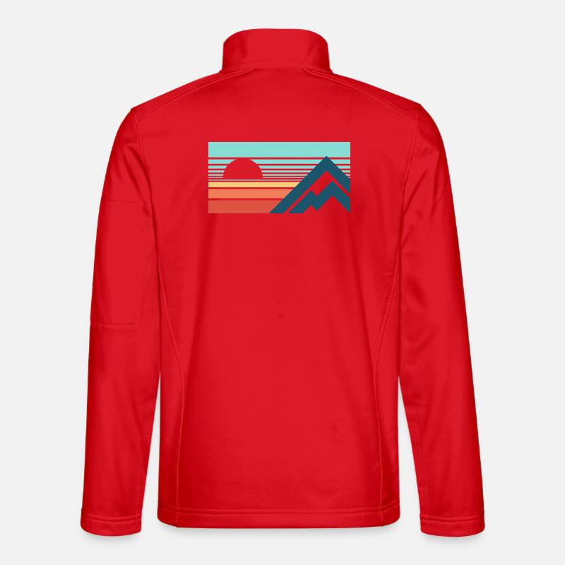 Mountains Sun Abstract - Unisex Softshelljacke - Rot
