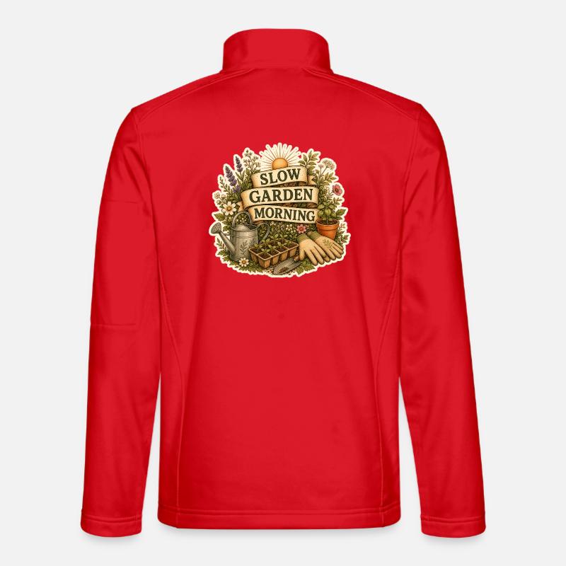 SLOW GARDEN MORNING - Unisex Softshell Jacket - red