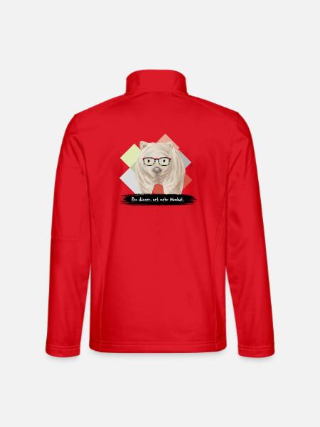 JvG Wombat "Bin dünner, net mehr Wombat." - Unisex Softshelljacke - Rot - Hinten