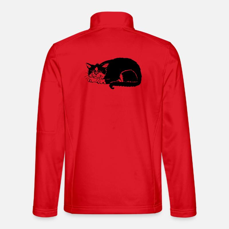 Cat Chill Hangover Relax - Unisex Softshell Jacket - red
