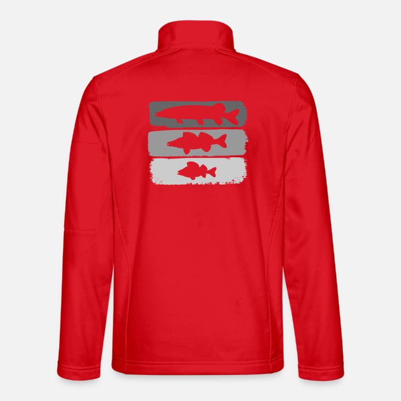 Hecht Zander Barsch - Unisex Softshelljacke - Rot