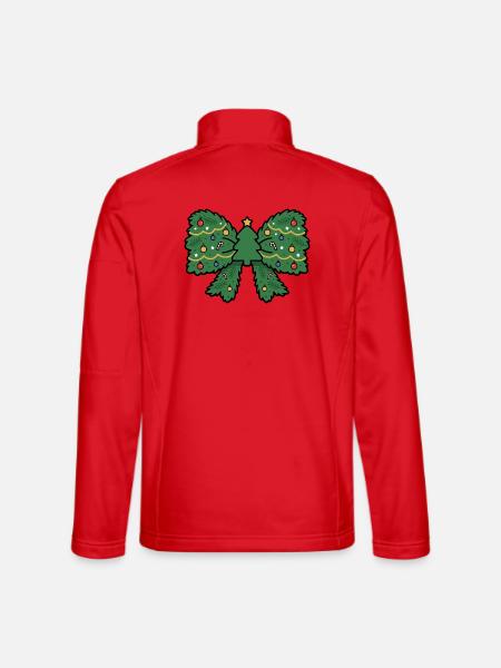 Niedliche Kawaii Bow Weihnachtsbaum-Weihnachtsfeiertage - Unisex Softshelljacke - Rot - Hinten