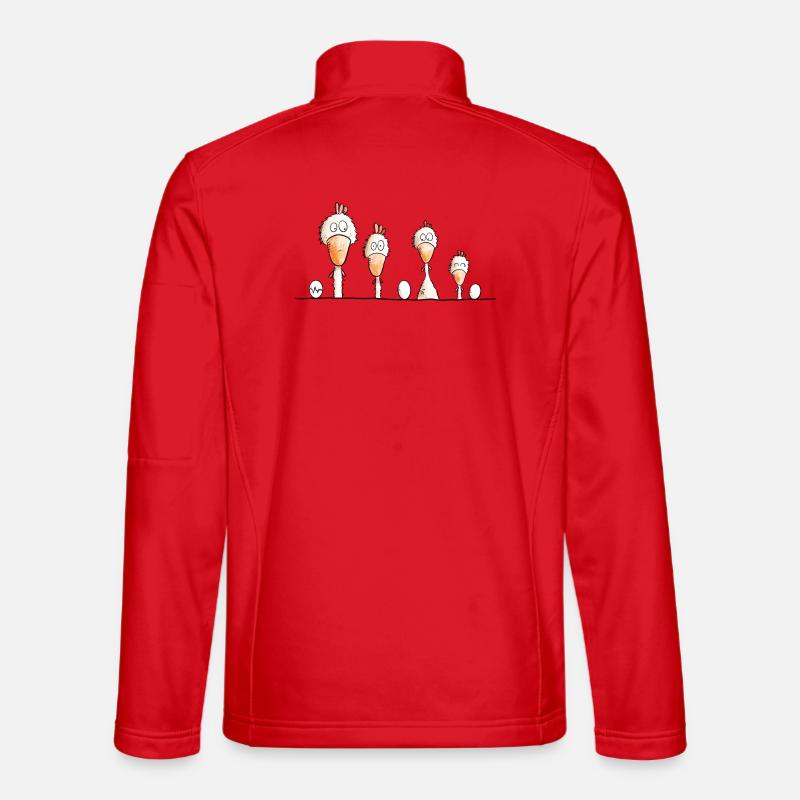 Happy Chickens - Unisex Softshell Jacket - red
