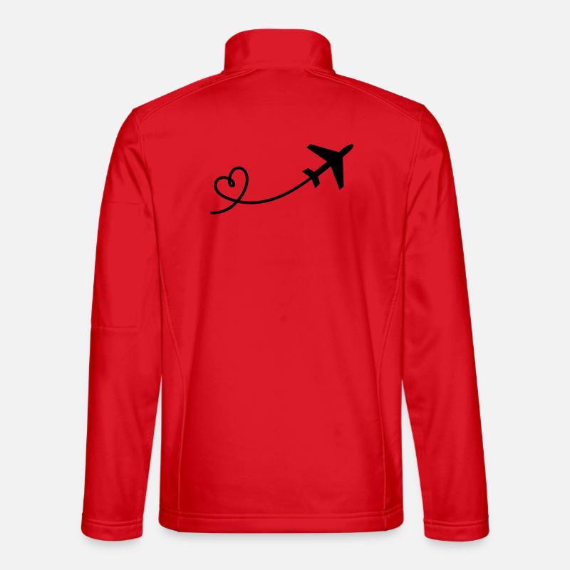 Flugzeug mit Herz - Unisex Softshelljacke - Rot