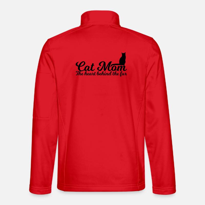Cat mom - Unisex Softshell Jacket - red