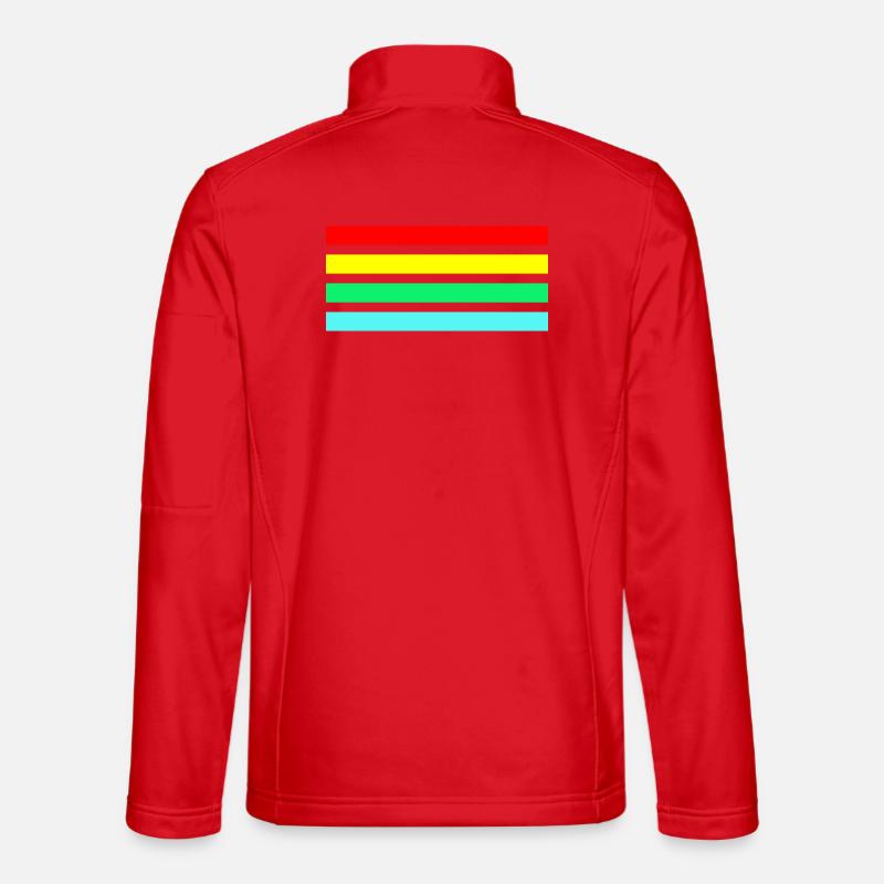 Retro Neonfarbige arc Streifenkomposition - Unisex Softshelljacke - Rot
