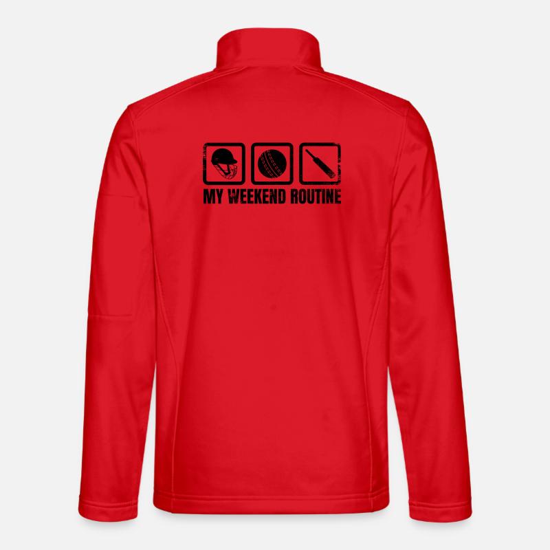 Cricket Spieler Wochenendroutine - Unisex Softshelljacke - Rot