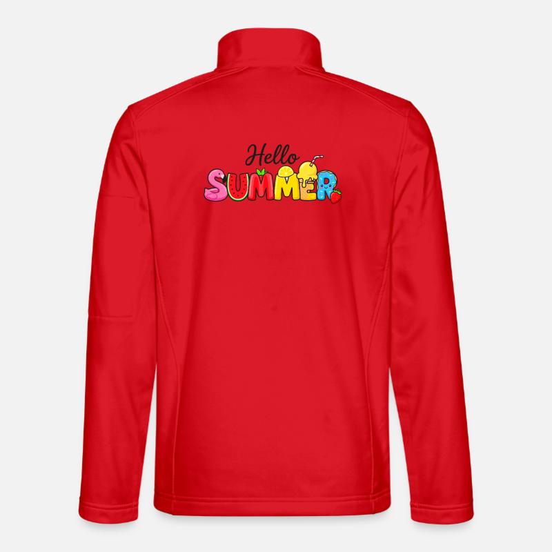Hello Summer Fruit Letters - Unisex Softshell Jacket - red