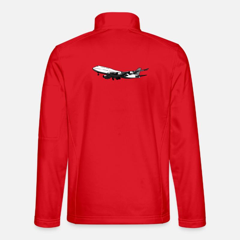 Flugzeug Silhouette mit Dynamischem Design - Unisex Softshelljacke - Rot