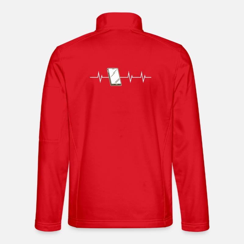 Heartbeat of a mobile phone - Unisex Softshelljacke - Rot