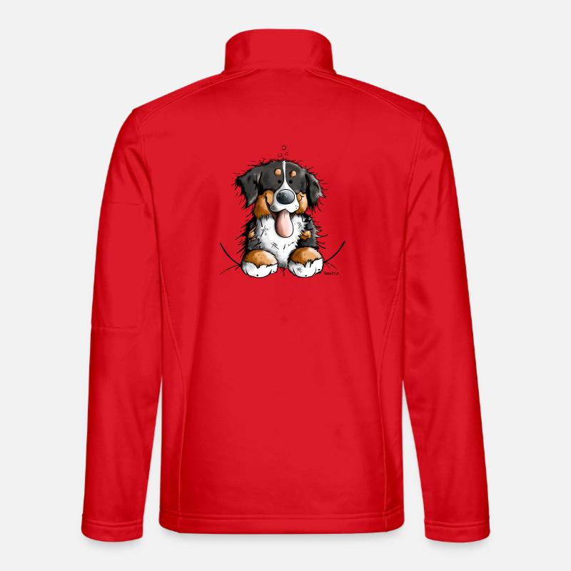 Happy Bernese Mountain Dog - Unisex Softshell Jacket - red