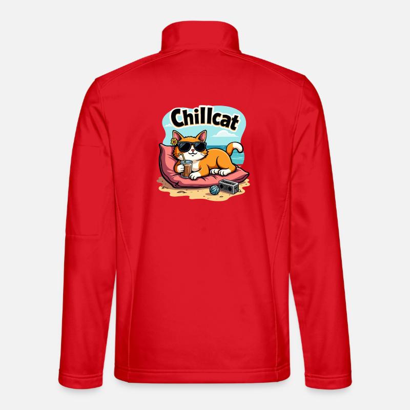 Chillcat - Lazy. Fluffy. Fabulous. - Unisex Softshell Jacket - red
