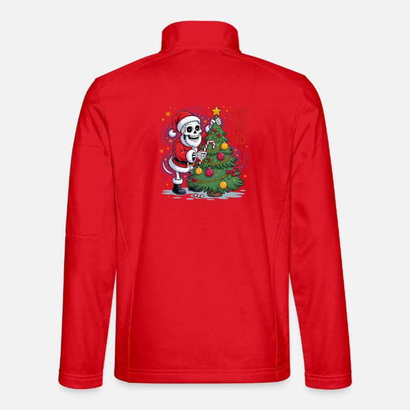 Skeleton Santa decorates tree Unisex Softshell Jacket