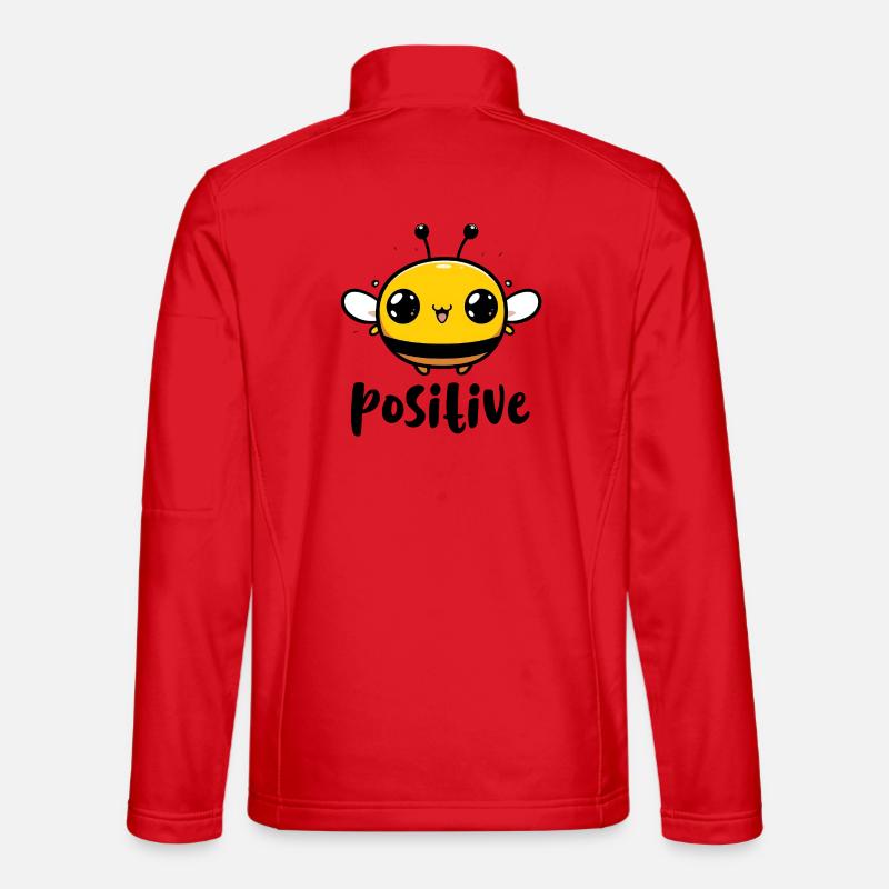 Kawaii Bee Positive - Unisex Softshell Jacket - red