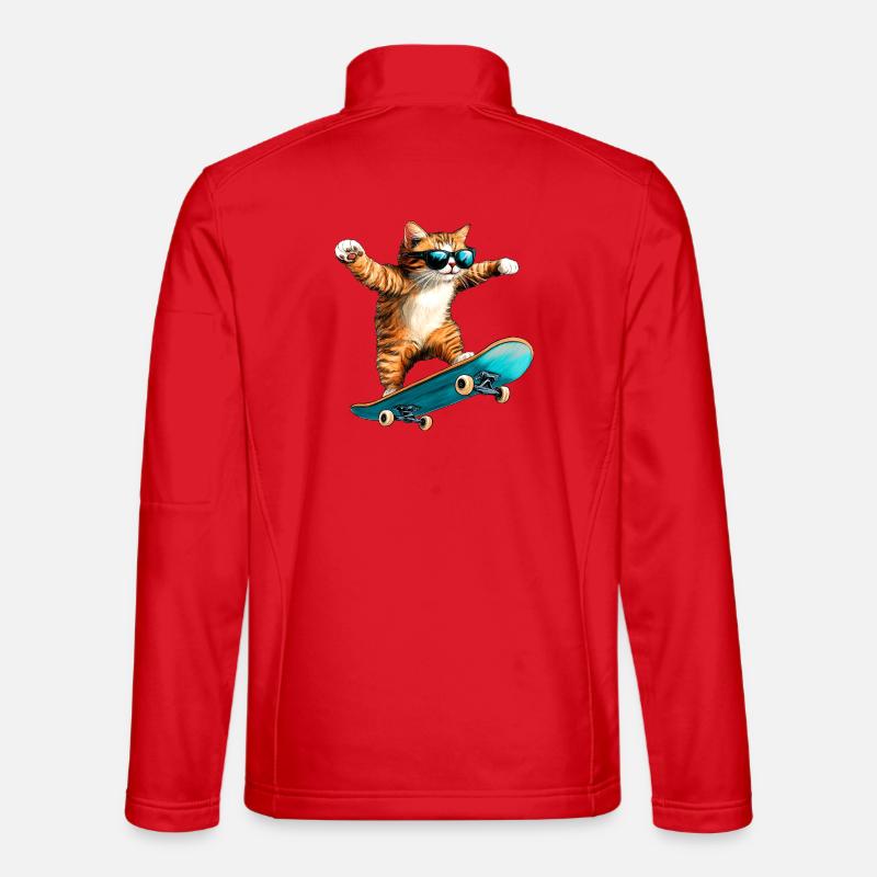 Cat Skater - Unisex Softshell Jacket - red