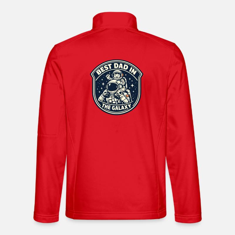 Dad Gift Astronaut Galaxy Best Dad - Unisex Softshell Jacket - red