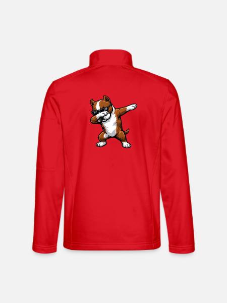 Dabbing American Staffordshire Terrier - Unisex Softshelljacke - Rot - Hinten