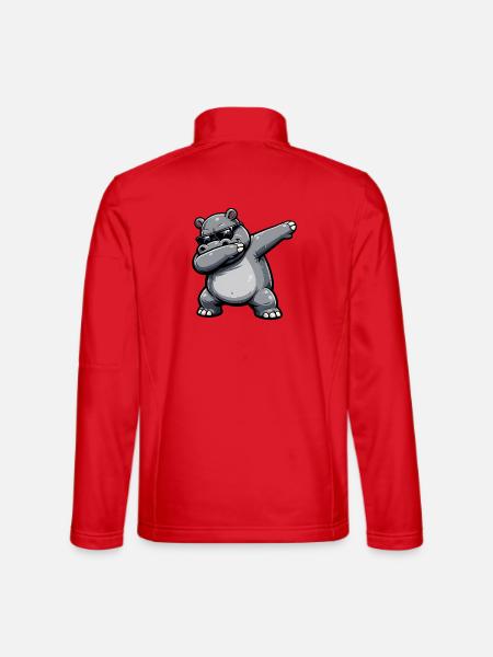 Dabbing Nilpferd - Unisex Softshelljacke - Rot