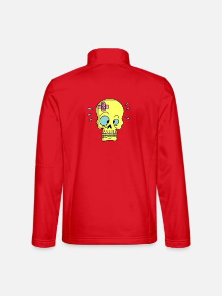 Skull and sticking plaster - Unisex Softshell Jacket - red - Back