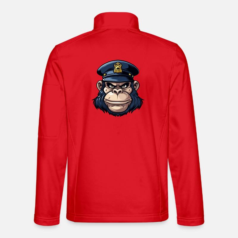 Monkey Policeman - Unisex Softshell Jacket - red