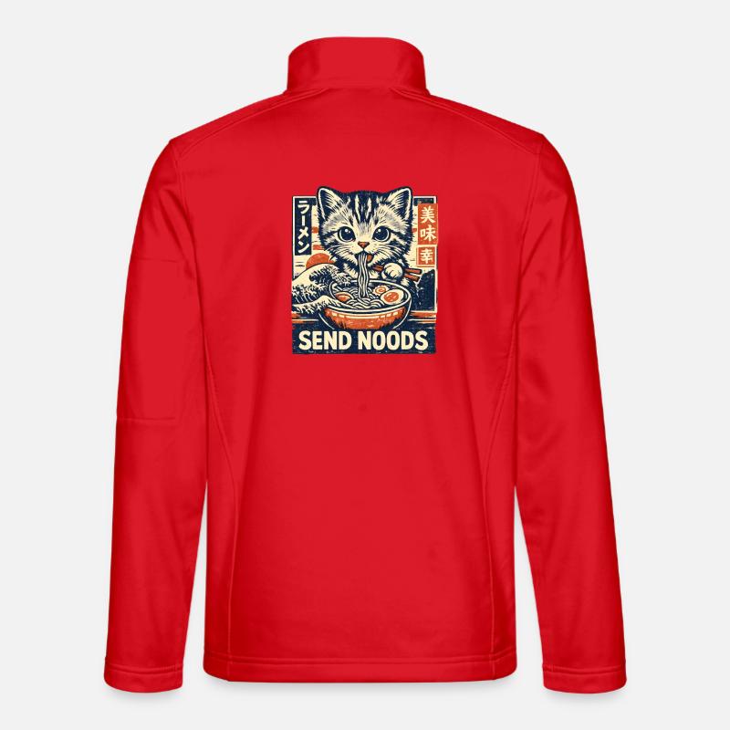 Ramen Cat Send Noods - Unisex Softshell Jacket - red