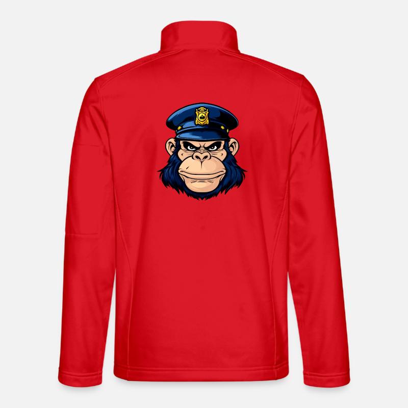 Polizist Affe - Unisex Softshelljacke - Rot