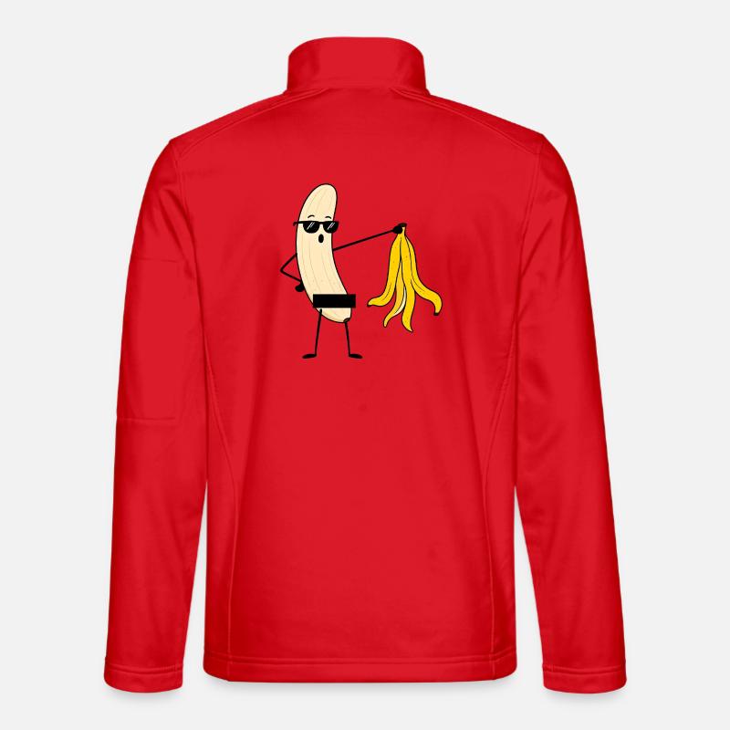 Nackte Banane - Striptease Banana with Sunglasses - Unisex Softshell Jacket - red