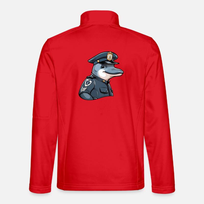Delfin Polizei - Unisex Softshelljacke - Rot