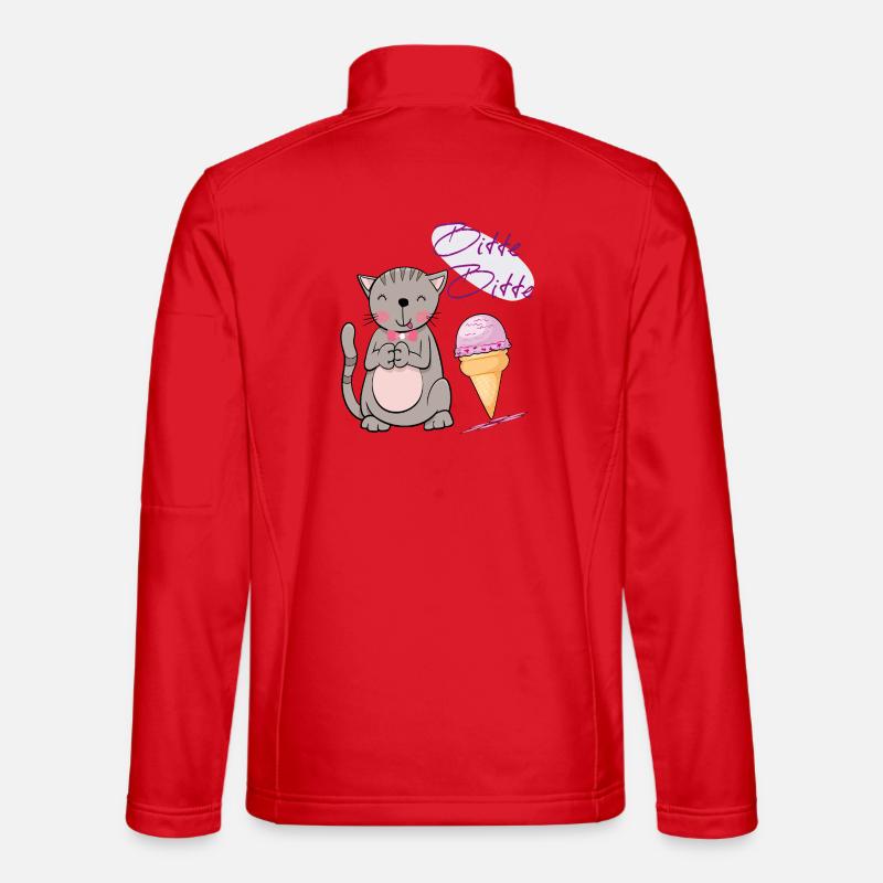 Cat with ice cream cone - Unisex Softshell Jacket - red
