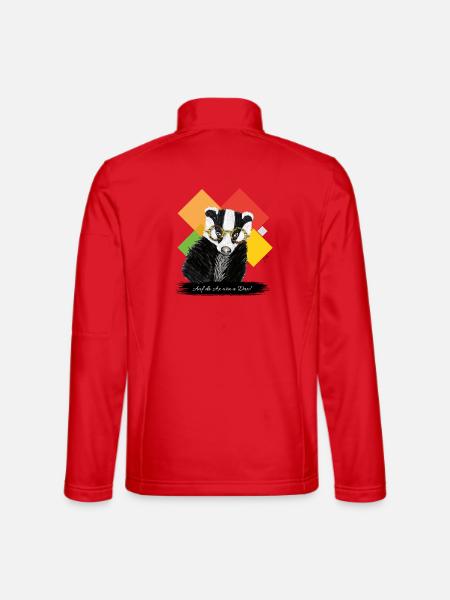 JvG Dachs "Auf da Ax wia a Dax" - Unisex Softshelljacke - Rot - Hinten