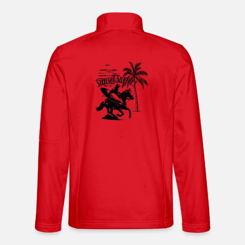 Sunset Surfers - Unisex Softshelljacke - Rot
