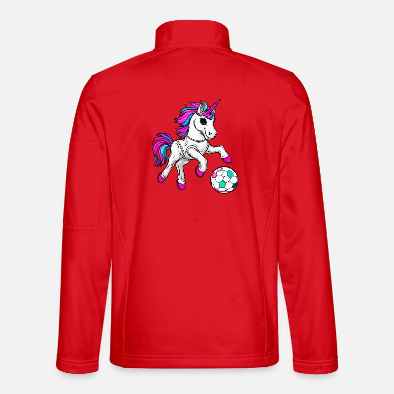 Fussball Einhorn - Unisex Softshelljacke - Rot
