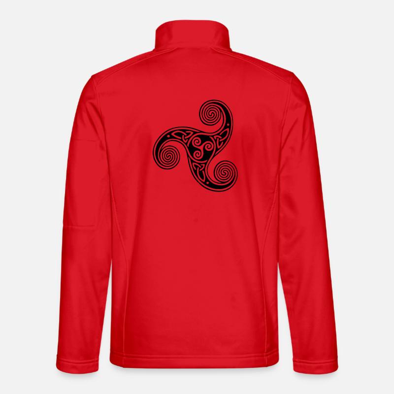 black Celtic tribal symbol - Unisex Softshell Jacket - red