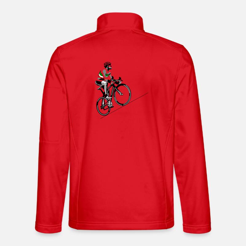 Radfahrer mit italienischer Flagge - Unisex Softshelljacke - Rot