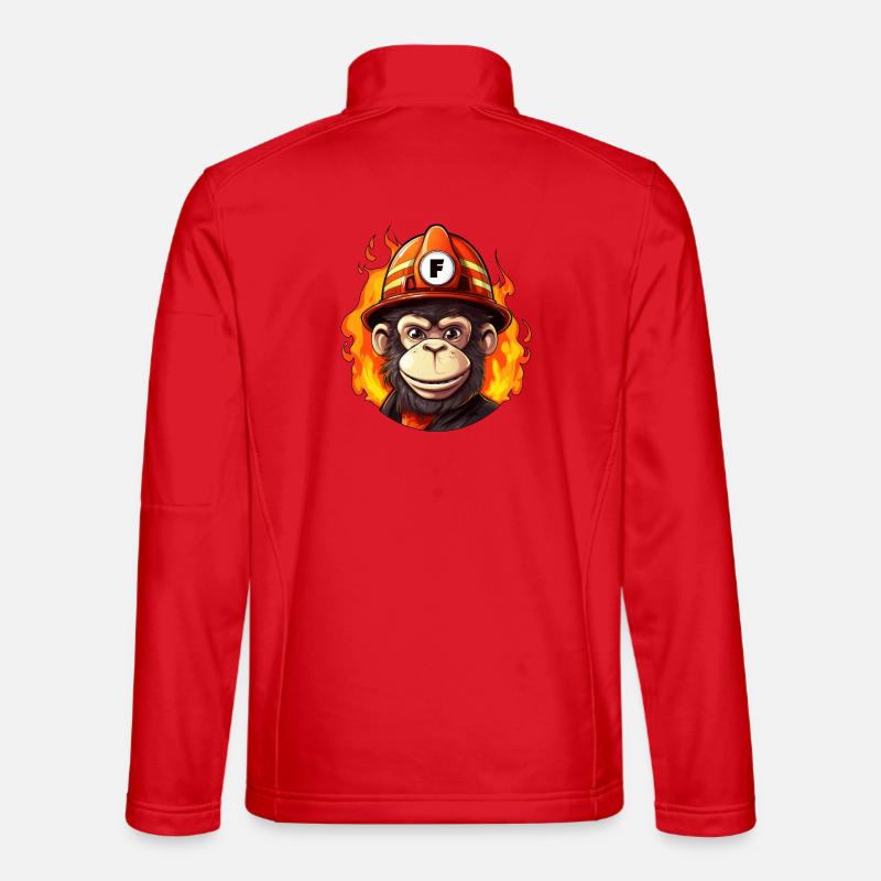 Feuerwehr Affe - Unisex Softshelljacke - Rot