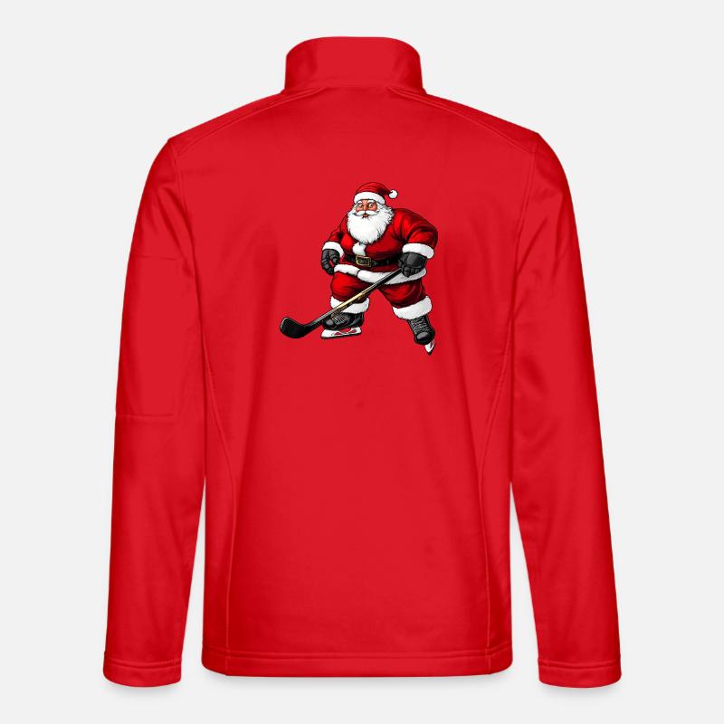 Eishockeyspieler Weihnachtsmann - Unisex Softshell Jacket - red