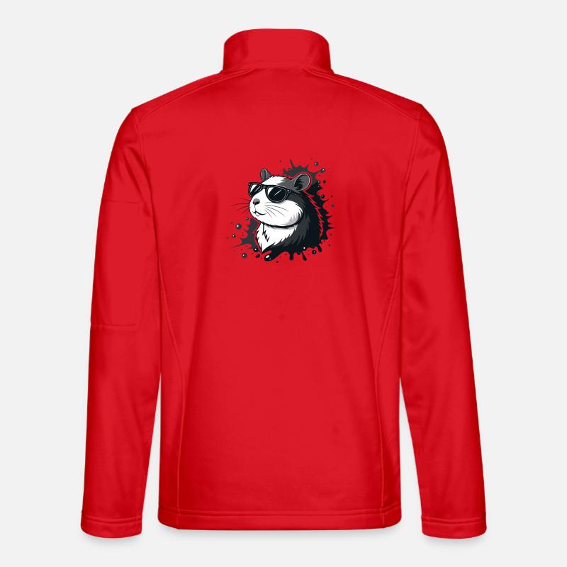 Chic hamster black glasses splash - Unisex Softshell Jacket - red